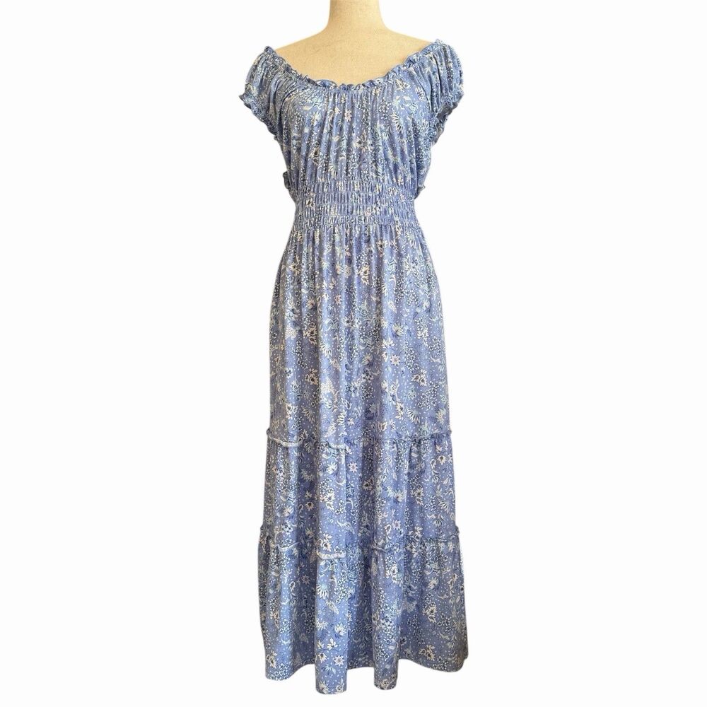 Lucky Brand Floral Tiered Dress XXL Boho Cottagecore Smocked Garden Party Dainty - Picture 10 of 10